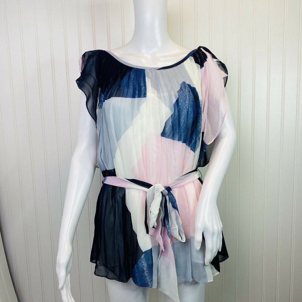 Banana Republic Size Large Top NEW Blue Ivory Pink